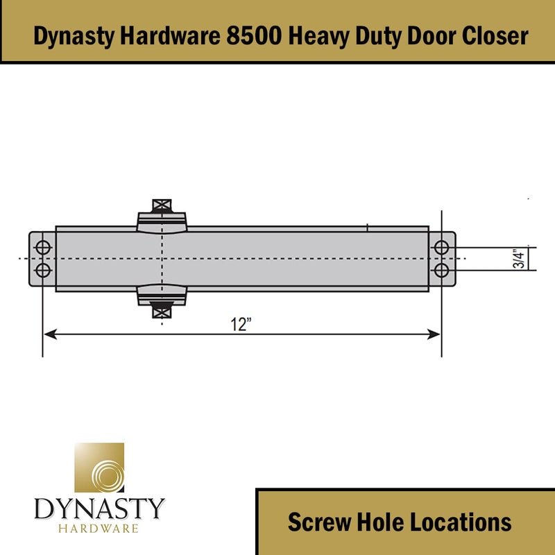 Dynasty Hardware Door Closer, Grade 1 Heavy Duty Commercial Hydraulic Closer, Self-Closing, Adjustable Spring Size 1-6, ADA Compliant, Surface Mount, Sprayed Aluminum, Series 8500 - Image 4
